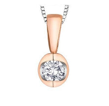 Load image into Gallery viewer, Mezza Luna Set Diamond Solitaire Necklace - Fifth Avenue Jewellers