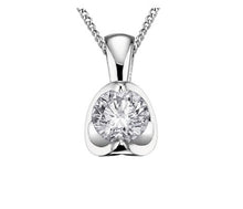Load image into Gallery viewer, Mezza Luna Set Diamond Solitaire Necklace - Fifth Avenue Jewellers