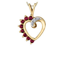 Load image into Gallery viewer, Open Heart Gemstone And Diamond Pendant Necklace - Fifth Avenue Jewellers