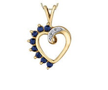Load image into Gallery viewer, Open Heart Gemstone And Diamond Pendant Necklace - Fifth Avenue Jewellers