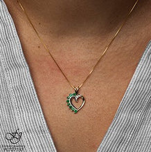 Load image into Gallery viewer, Open Heart Gemstone And Diamond Pendant Necklace - Fifth Avenue Jewellers