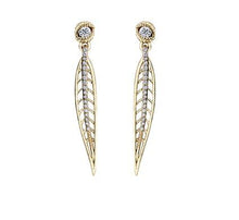 Load image into Gallery viewer, Openwork Willow Leaf Earrings With Diamond Accents - Fifth Avenue Jewellers
