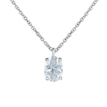 Load image into Gallery viewer, Oval Diamond Solitaire Necklace In White Gold - Fifth Avenue Jewellers