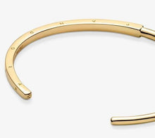 Load image into Gallery viewer, Pandora 14K Gold Plated Signature ID Bangle - Fifth Avenue Jewellers
