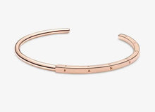 Load image into Gallery viewer, Pandora 14K Rose Gold Plated Signature ID Bangle - Fifth Avenue Jewellers
