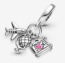 Load image into Gallery viewer, Pandora Airplane, Globe & Suitcase Dangle Charm - Fifth Avenue Jewellers