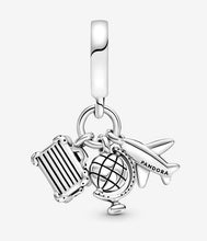 Load image into Gallery viewer, Pandora Airplane, Globe & Suitcase Dangle Charm - Fifth Avenue Jewellers