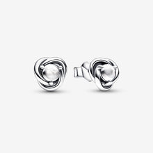 Load image into Gallery viewer, Pandora April Crystal Birthstone Eternity Circle Stud Earrings - Fifth Avenue Jewellers