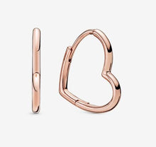 Load image into Gallery viewer, Pandora Asymmetrical Heart Hoop Earrings - Fifth Avenue Jewellers