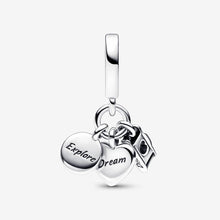 Load image into Gallery viewer, Pandora Camera, Heart & Compass Triple Dangle Charm - Fifth Avenue Jewellers