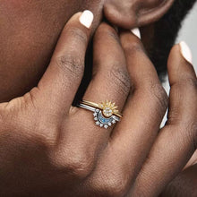 Load image into Gallery viewer, Pandora Celestial Blue Sparkling Moon Ring - Fifth Avenue Jewellers