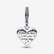 Load image into Gallery viewer, Pandora Celestial Shooting Star Heart Double Dangle Charm - Fifth Avenue Jewellers