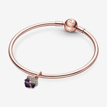 Load image into Gallery viewer, Pandora Deep Purple Pansy Flower Dangle Charm - Fifth Avenue Jewellers