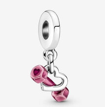 Load image into Gallery viewer, Pandora Dumbbell & Heart Dangle Charm - Fifth Avenue Jewellers