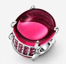 Load image into Gallery viewer, Pandora Fuchsia Rose Oval Cabochon Charm - Fifth Avenue Jewellers