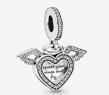 Load image into Gallery viewer, Pandora Heart & Angel Wings Dangle Charm - Fifth Avenue Jewellers