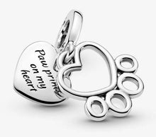 Load image into Gallery viewer, Pandora Hearts & Paw Print Dangle Charm - Fifth Avenue Jewellers