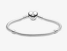 Load image into Gallery viewer, Pandora Moments Heart Clasp Snake Chain Bracelet - Fifth Avenue Jewellers