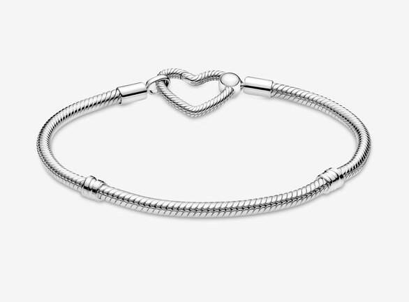 Pandora Moments Heart Clasp Snake Chain Bracelet