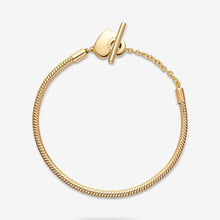 Load image into Gallery viewer, Pandora Moments Heart T-Bar Snake Chain Bracelet - Fifth Avenue Jewellers