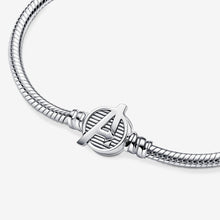 Load image into Gallery viewer, Pandora Moments Marvel The Avengers Logo Clasp Snake Chain Bracelet - Fifth Avenue Jewellers