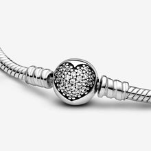 Load image into Gallery viewer, Pandora Moments Sparkling Heart Clasp Snake Chain Bracelet - Fifth Avenue Jewellers