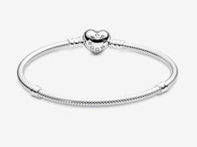 Load image into Gallery viewer, Pandora Moments Sparkling Heart Clasp Snake Chain Bracelet - Fifth Avenue Jewellers