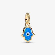 Load image into Gallery viewer, Pandora Opalescent Blue Hamsa Hand Dangle Charm - Fifth Avenue Jewellers