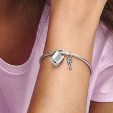 Load image into Gallery viewer, Pandora Padlock & Key Dangle Charm - Fifth Avenue Jewellers