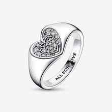 Load image into Gallery viewer, Pandora Radiant Heart Pavé Signet Ring - Fifth Avenue Jewellers