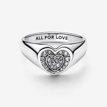 Load image into Gallery viewer, Pandora Radiant Heart Pavé Signet Ring - Fifth Avenue Jewellers