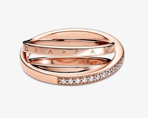 Pandora Rose Crossover Pavé Triple Band Ring – Fifth Avenue Jewellers
