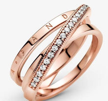 Load image into Gallery viewer, Pandora Rose Crossover Pavé Triple Band Ring - Fifth Avenue Jewellers