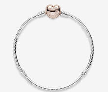 Load image into Gallery viewer, Pandora Rose Moments Heart Clasp Snake Chain Bracelet - Fifth Avenue Jewellers