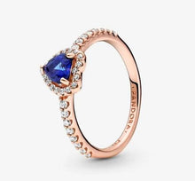 Load image into Gallery viewer, Pandora Rose Sparkling Blue Elevated Heart Ring - Fifth Avenue Jewellers