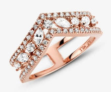 Load image into Gallery viewer, Pandora Rose Sparkling Marquise Double Wishbone Ring - Fifth Avenue Jewellers