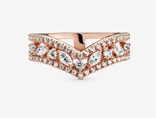 Load image into Gallery viewer, Pandora Rose Sparkling Marquise Double Wishbone Ring - Fifth Avenue Jewellers