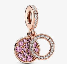 Load image into Gallery viewer, Pandora Rose Sparkling Pink Disc Double Dangle Charm - Fifth Avenue Jewellers