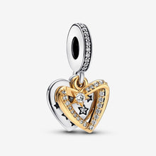 Load image into Gallery viewer, Pandora Shooting Star Hearts Double Dangle Charm - Fifth Avenue Jewellers