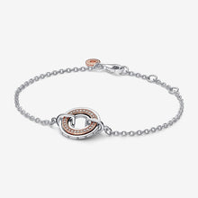 Load image into Gallery viewer, Pandora Signature Two Two-Tone Logo & Pavé Chain Bracelet - Fifth Avenue Jewellers
