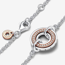Load image into Gallery viewer, Pandora Signature Two Two-Tone Logo & Pavé Chain Bracelet - Fifth Avenue Jewellers
