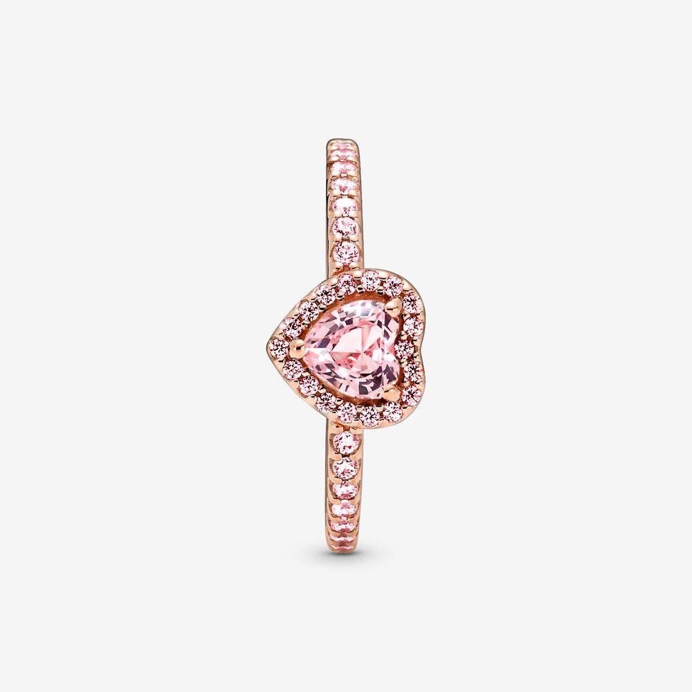 Pandora Sparkling Elevated Heart Ring Pink Crystal – Fifth Avenue