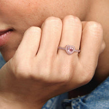 Load image into Gallery viewer, Pandora Sparkling Elevated Heart Ring Pink Crystal - Fifth Avenue Jewellers