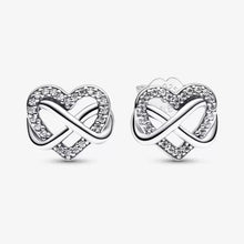 Load image into Gallery viewer, Pandora Sparkling Infinity Heart Stud Earrings - Fifth Avenue Jewellers