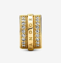 Load image into Gallery viewer, Pandora Sparkling Pavé Lines & Logo Clip Charm - Fifth Avenue Jewellers
