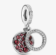 Load image into Gallery viewer, Pandora Sparkling Red Disc Double Dangle Charm - Fifth Avenue Jewellers