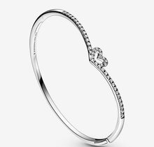 Load image into Gallery viewer, Pandora Sparkling Wishbone Heart Bangle - Fifth Avenue Jewellers