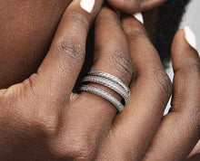 Load image into Gallery viewer, Pandora Triple Band Pavé Snake Chain Pattern Ring - Fifth Avenue Jewellers