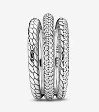 Load image into Gallery viewer, Pandora Triple Band Pavé Snake Chain Pattern Ring - Fifth Avenue Jewellers