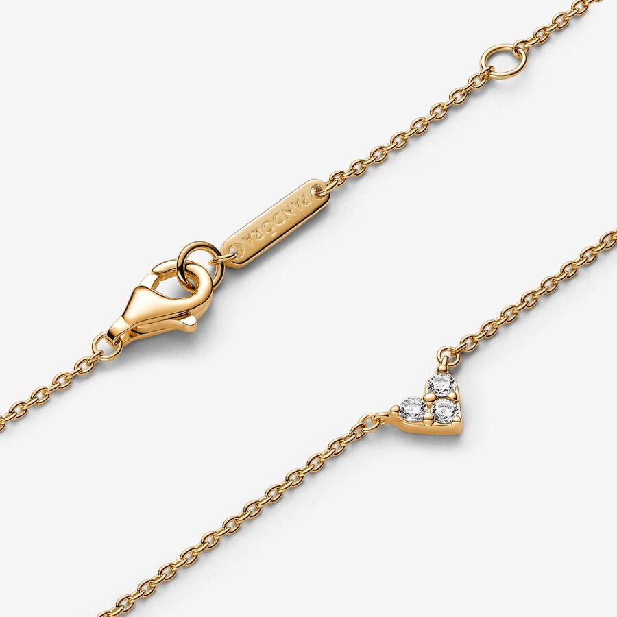 Pandora Triple Stone Heart Collier Necklace – Fifth Avenue Jewellers
